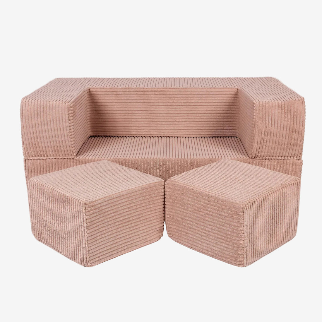 MeowBaby® Soft Velvet Cube Sofa - Powder Pink