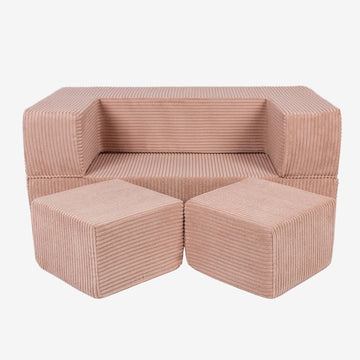 MeowBaby® Soft Velvet Cube Sofa - Powder Pink