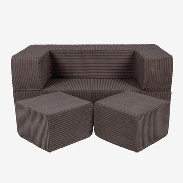 MeowBaby® Soft Velvet Cube Sofa - Brown