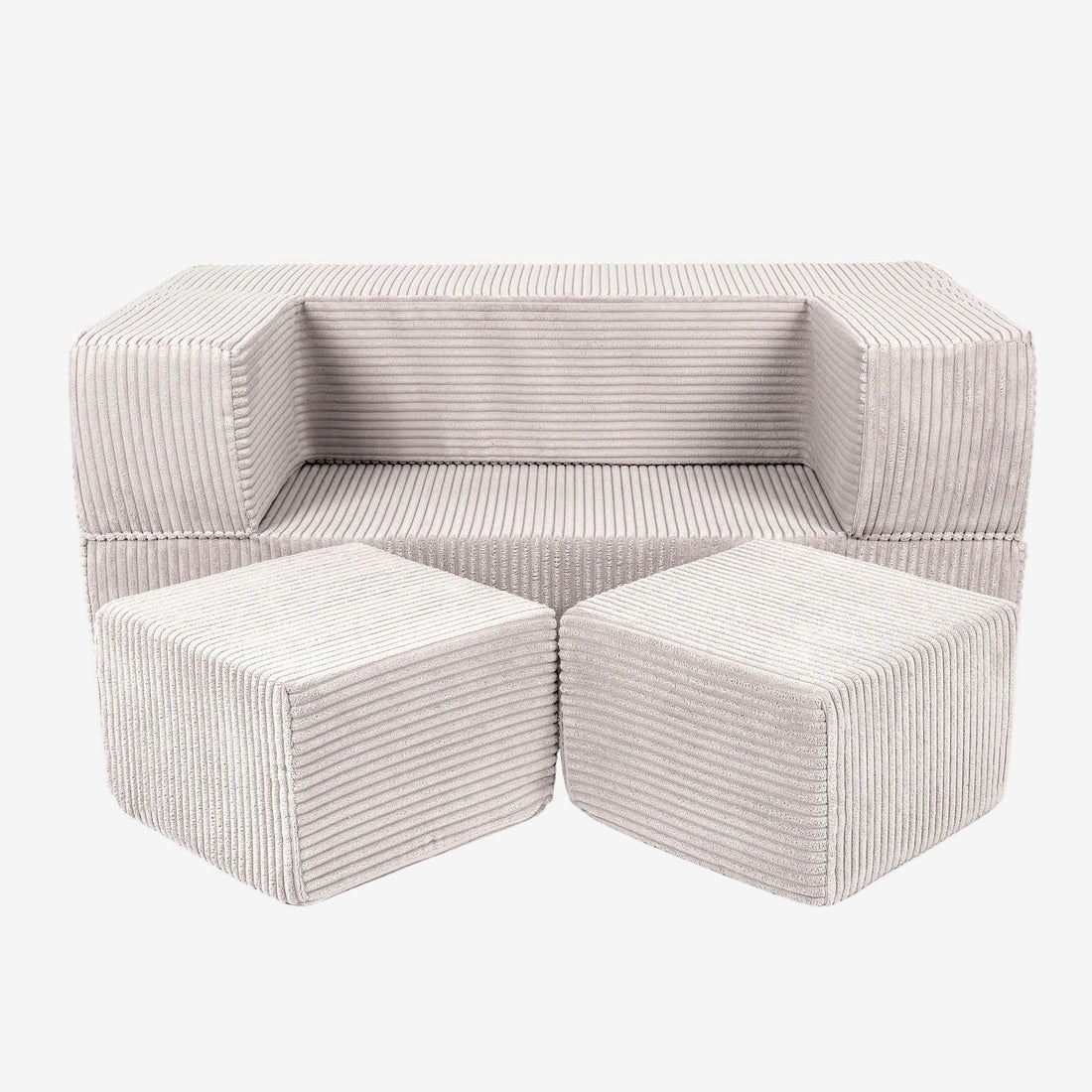 MeowBaby® Soft Velvet Cube Sofa - Ecru