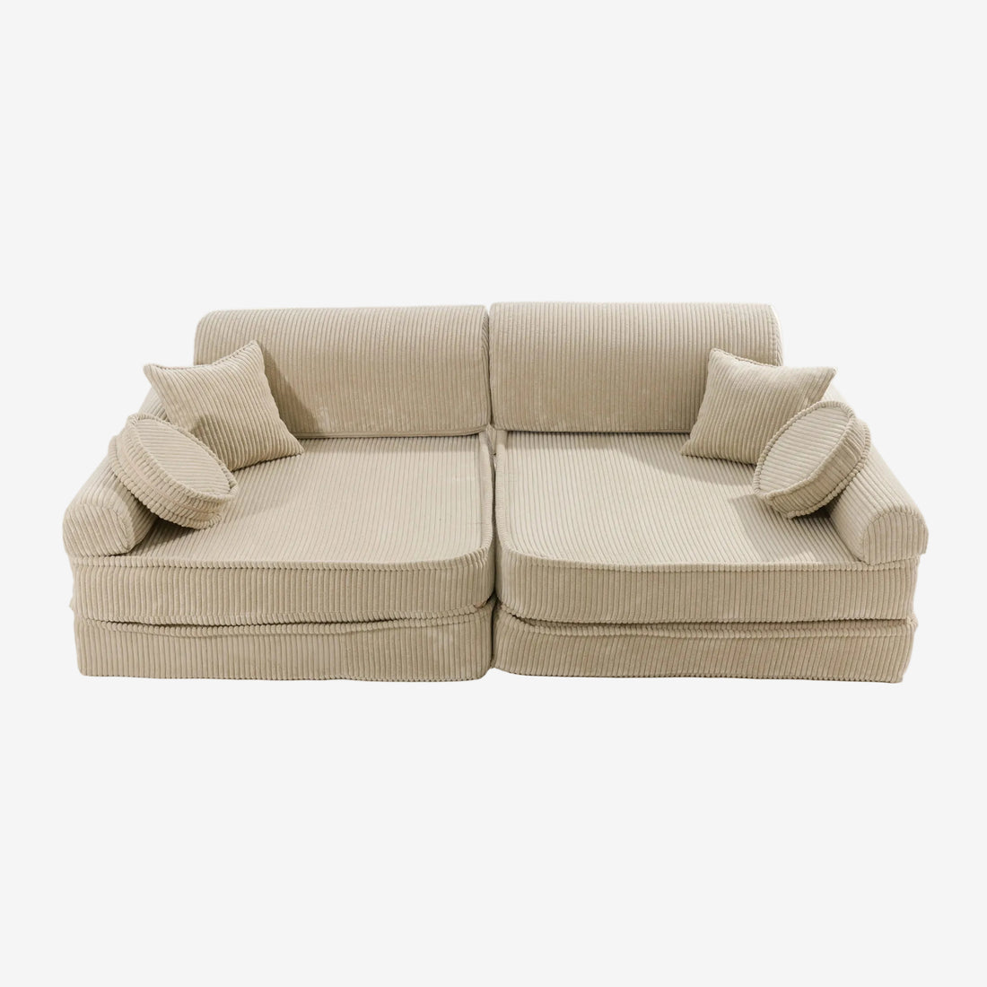Large Modular Sofa for Kids - Premium Corduroy Ecru