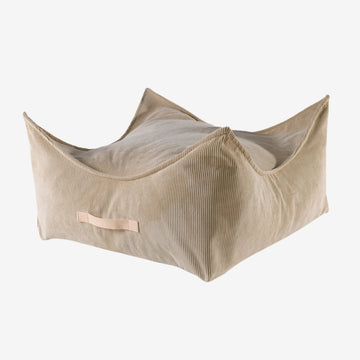 MeowBaby® Pouffe For Children, Square, Corduroy - Sand