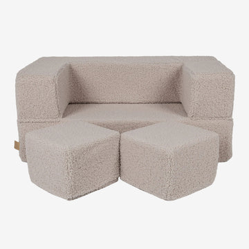 MeowBaby® Bearly Cube Sofa - Light Grey