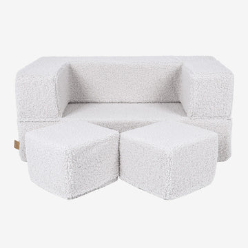 MeowBaby® Bearly Cube Sofa - White
