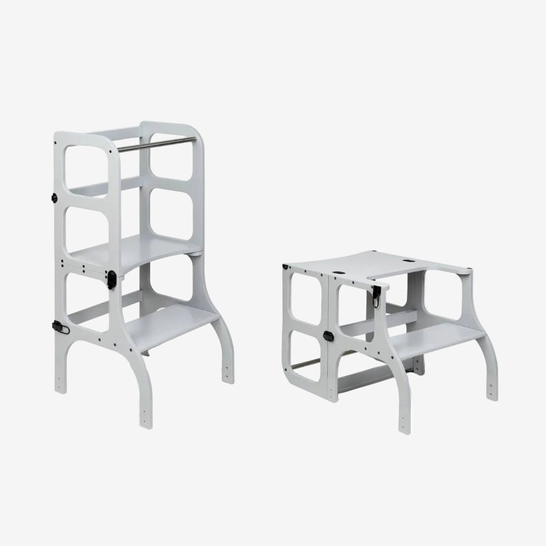 STEP'n'SIT® Convertible 2-in-1 Helper Tower/Table - Grey