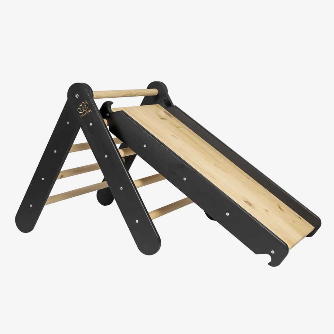Ladder with a Slide-Climbing Wall - Black