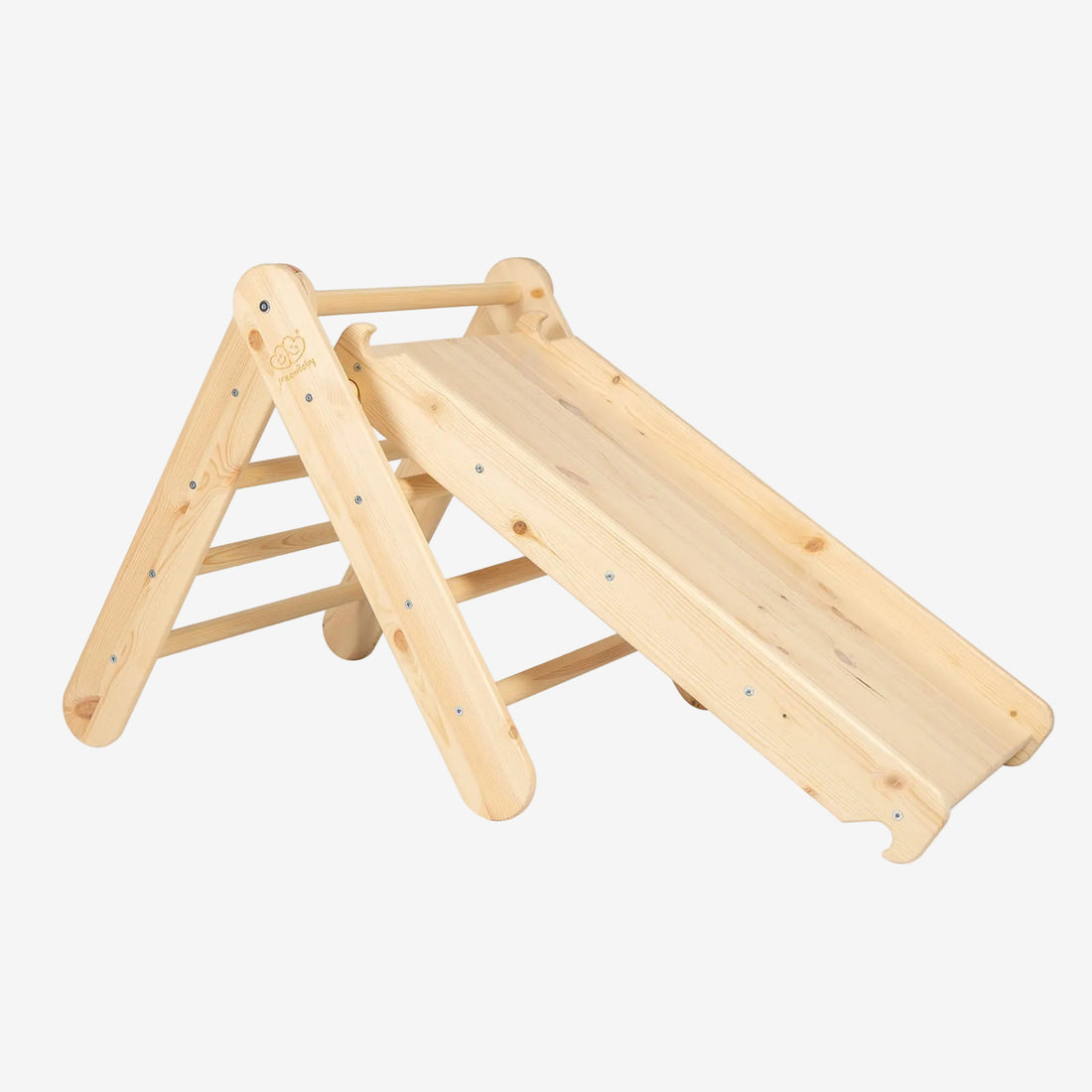 Ladder with a Slide-Climbing Wall - Natural Wood