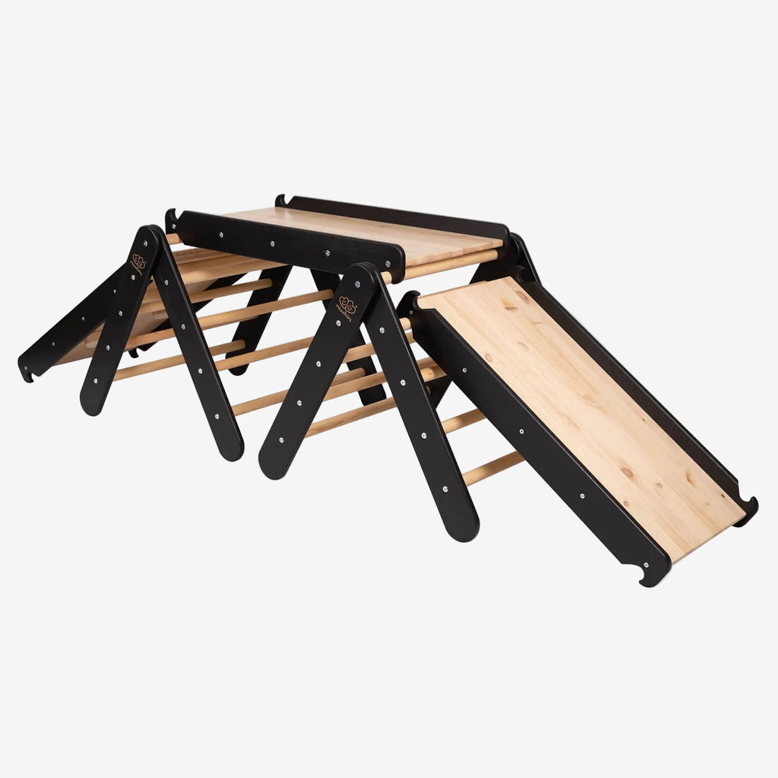 Climbing Triangle With Slide and Climbing Frame - Black