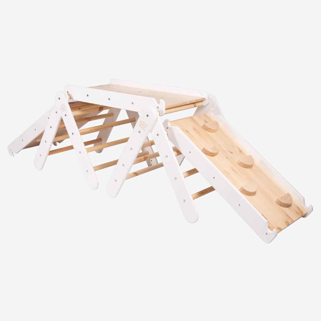 Climbing Triangle With Slide and Climbing Frame - White