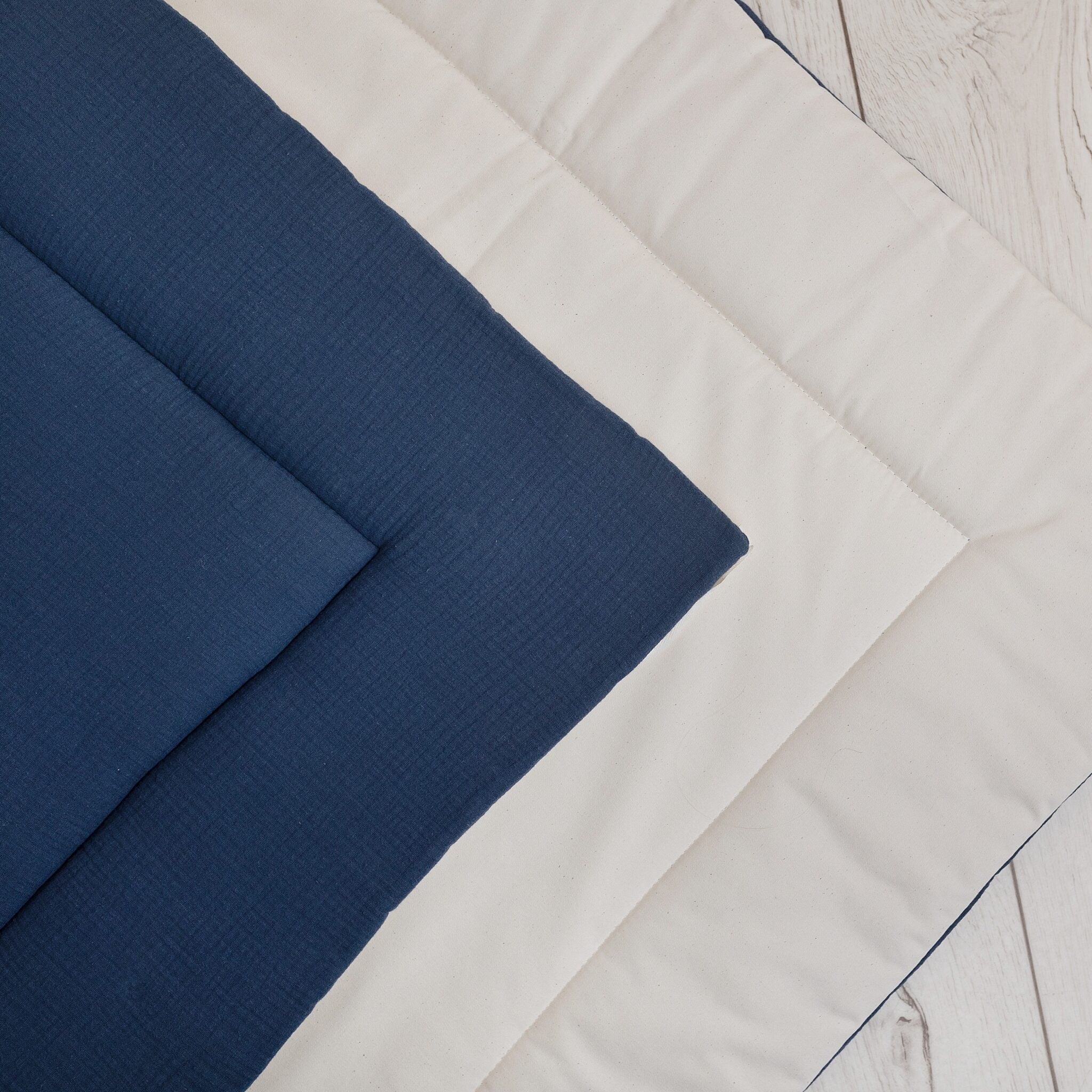 Beige-Navy Blue Teepee Tent