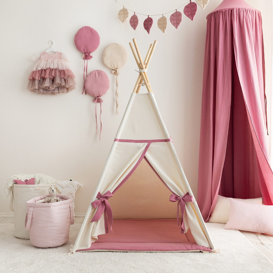 Beige-Pink Teepee Tent