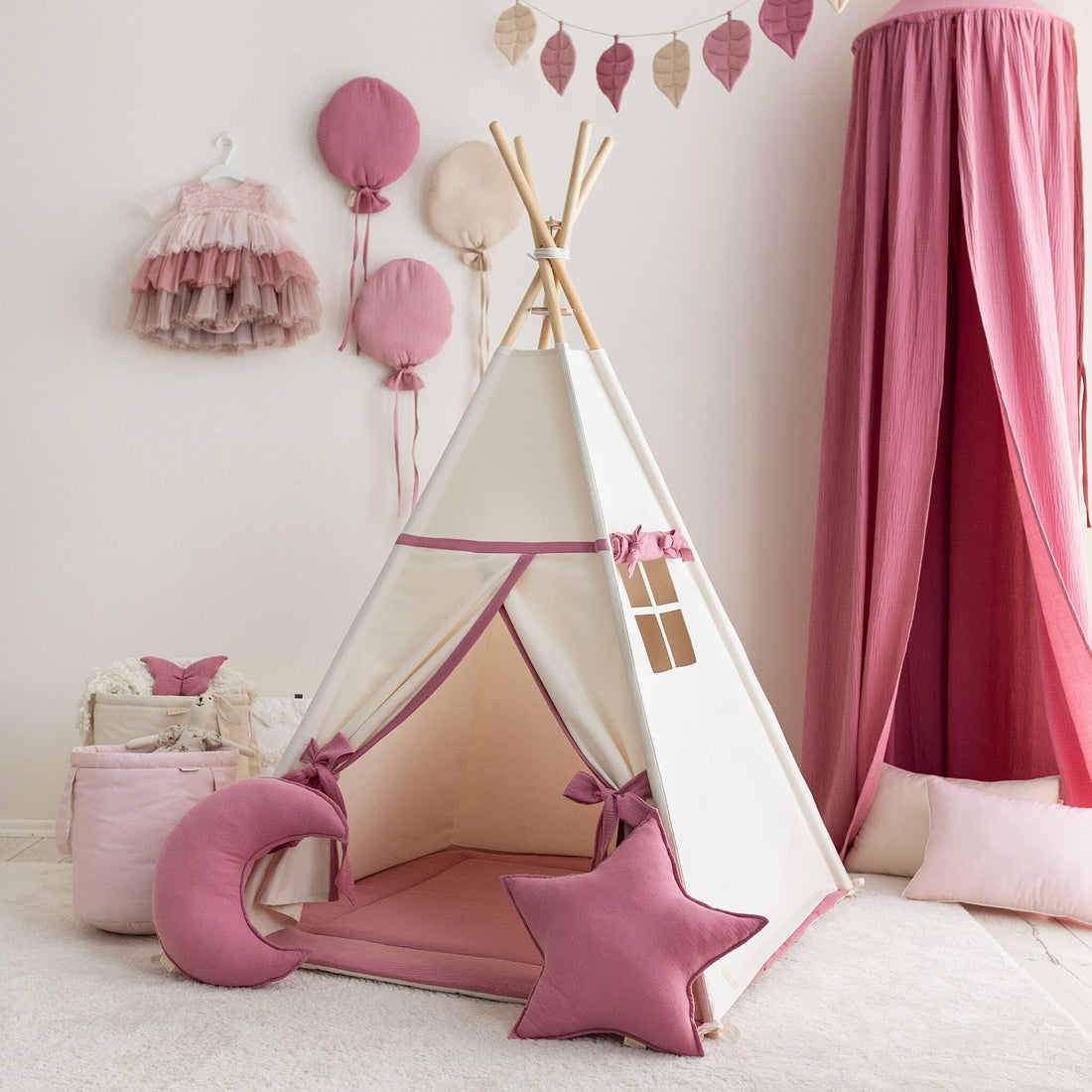 Beige-Pink Teepee Tent