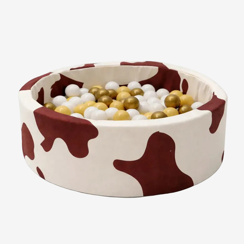 Foam Round Ball Pit 90x30cm - Cow, 200 Balls