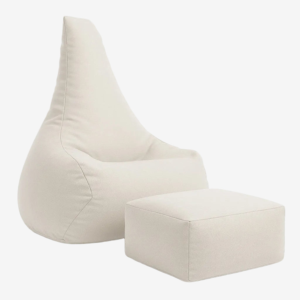 Tearo: Bean Bag + Footrest for Little Loungers - Beige