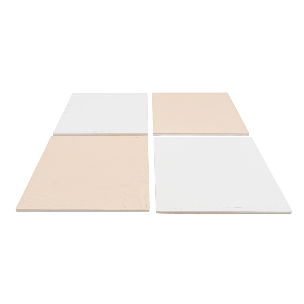 Large Foam Puzzle Mats - Beige / White