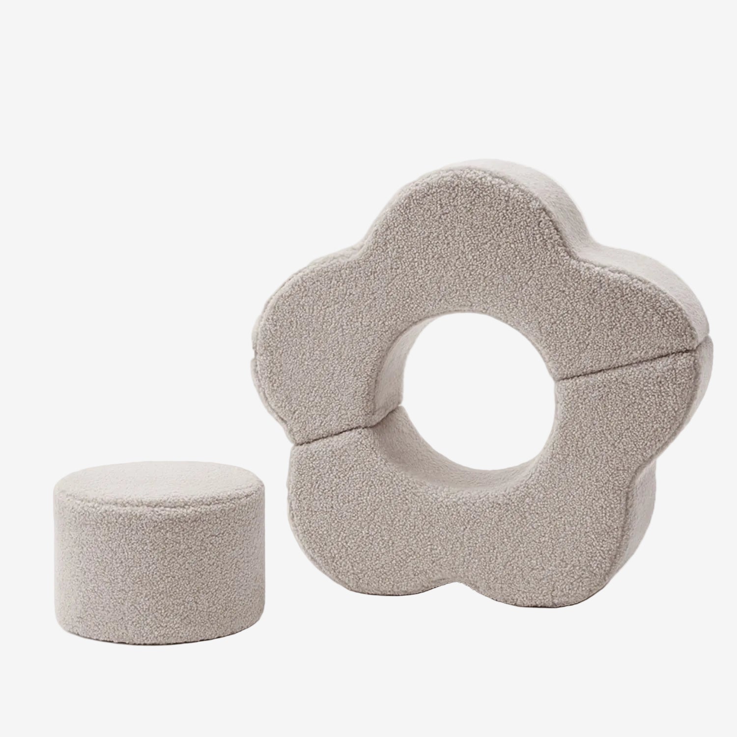 MeowBaby® Foam Flower Shape Set, 3 Elements, Bearly Light Grey