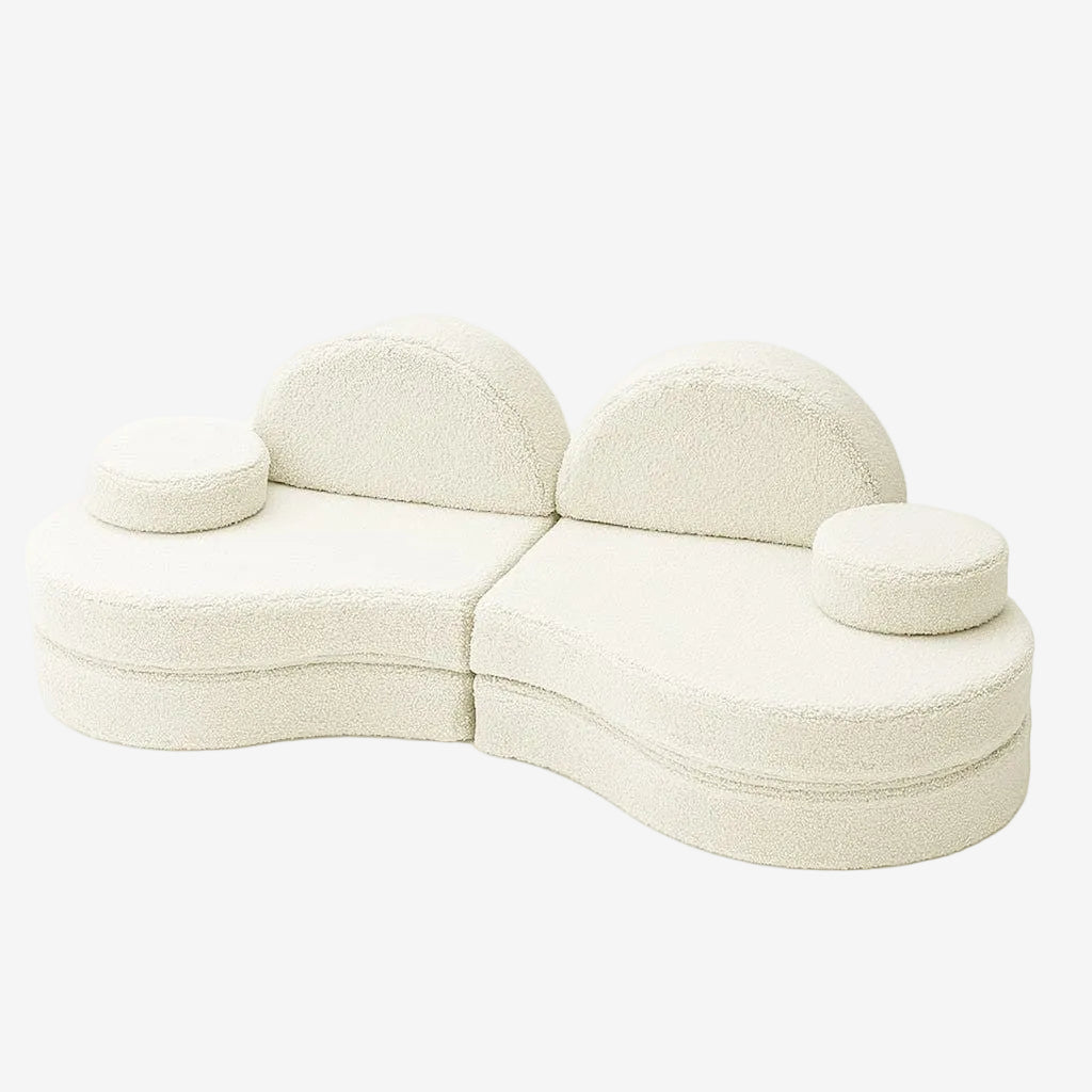 MeowBaby® Modular Sofa Coccolo for Kids – 6 Piece, Bearly Cream