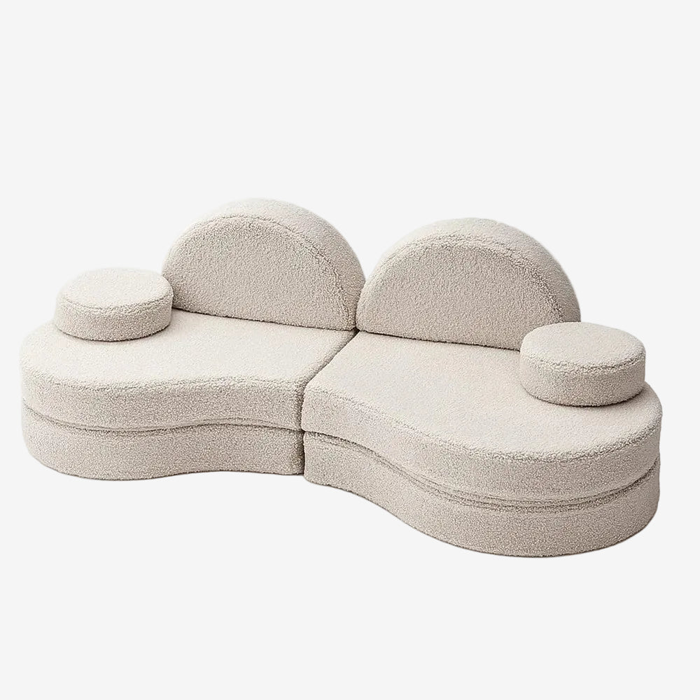 MeowBaby® Modular Sofa Coccolo for Kids – 6 Piece, Bearly Light Gray