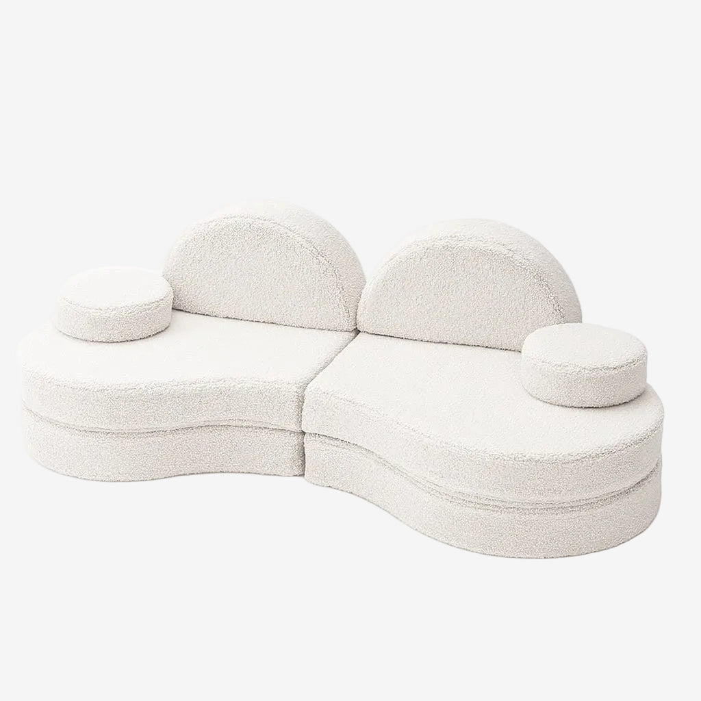 MeowBaby® Modular Sofa Coccolo for Kids – 6 Piece, Bearly Off-White