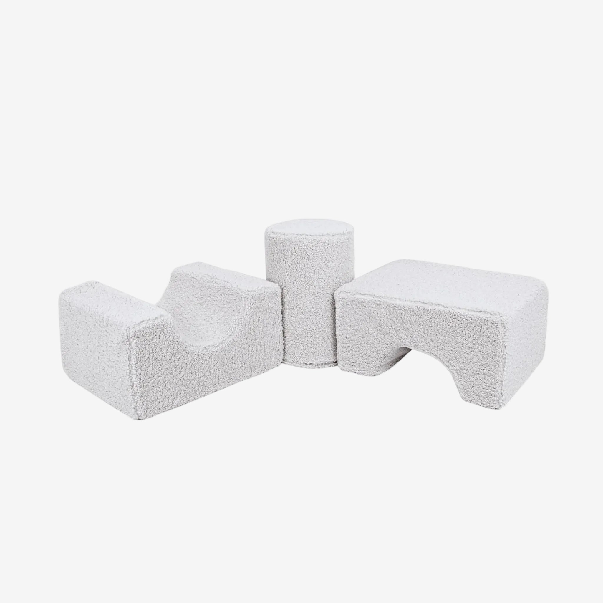 MeowBaby Soft play set 3 Elements #1 Bearly - White