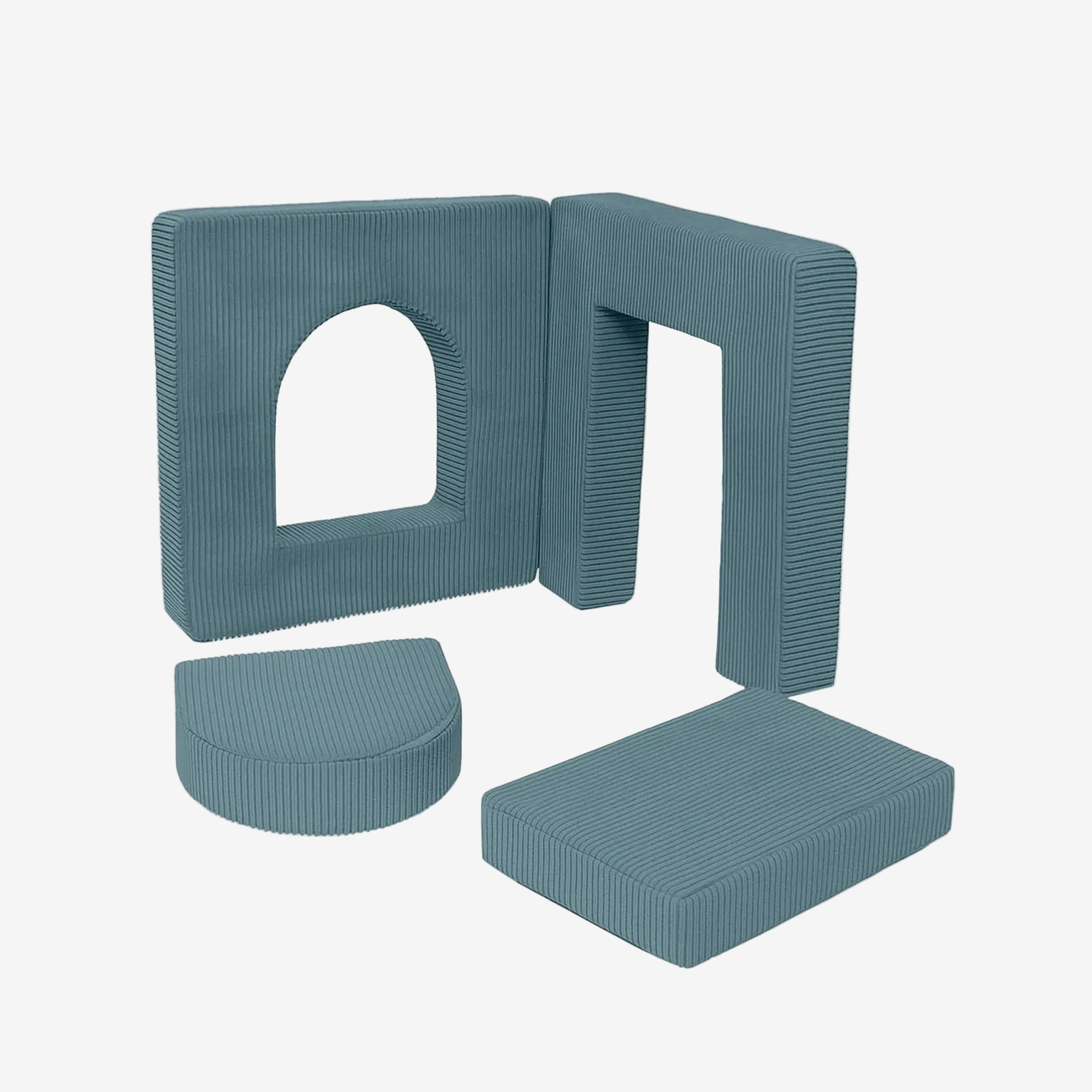 MeowBaby Soft play set 4 Elements #3 Rip - Turquoise