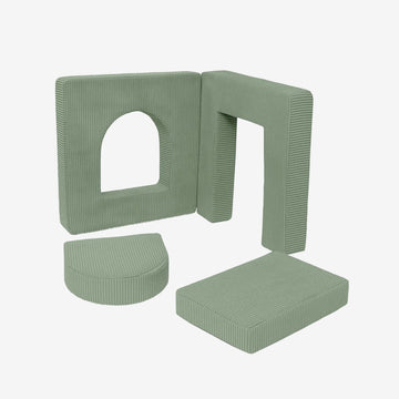 Esthetische Soft Play Set voor Peuters, 4 Elementen - Olijfgroen