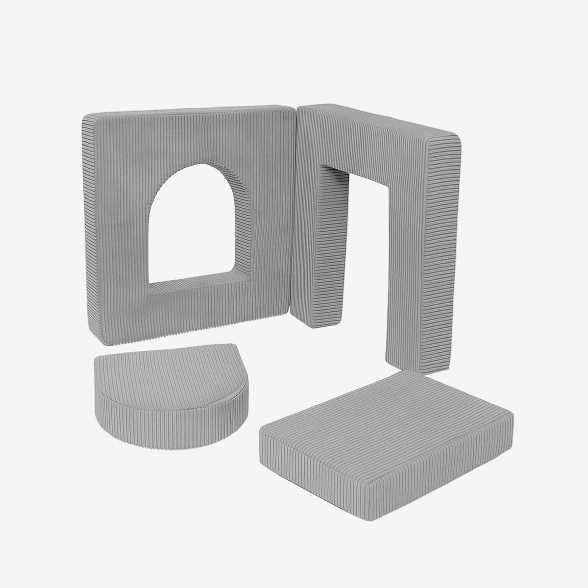 MeowBaby Soft play set 4 Elements #3 Rip - Grey