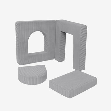 MeowBaby Soft play set 4 Elements #3 Rip - Grey