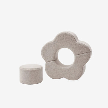 MeowBaby Soft play set Flower 3 Elements Bearly - Light grey