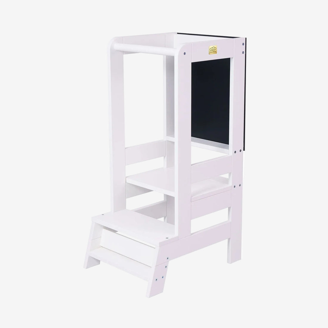 MeowBaby Wooden Kitchen Helper for Children with Board - White