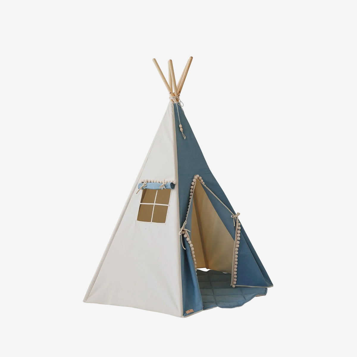 Moi Mili Tipi tent - Jeans met pompons