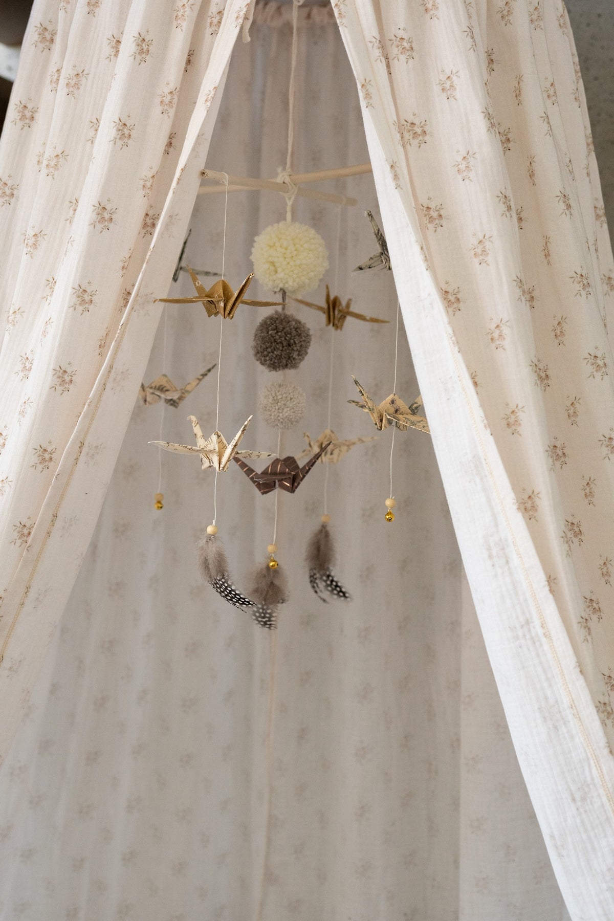 Organic Cotton Canopy - Boho Flowers