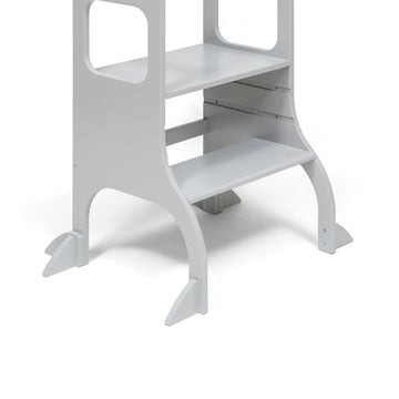 STEP UP Adjustable Height Helper Tower With Suppport Legs - Grey