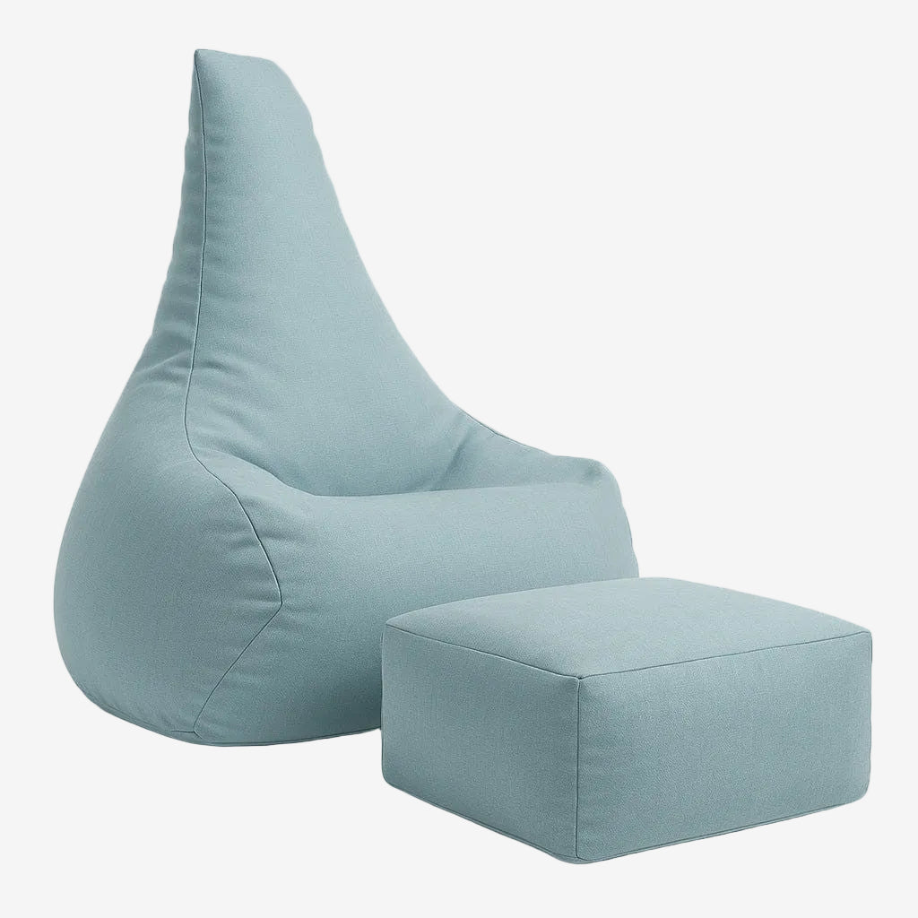 Tearo: Bean Bag + Footrest for Little Loungers - Sky Blue