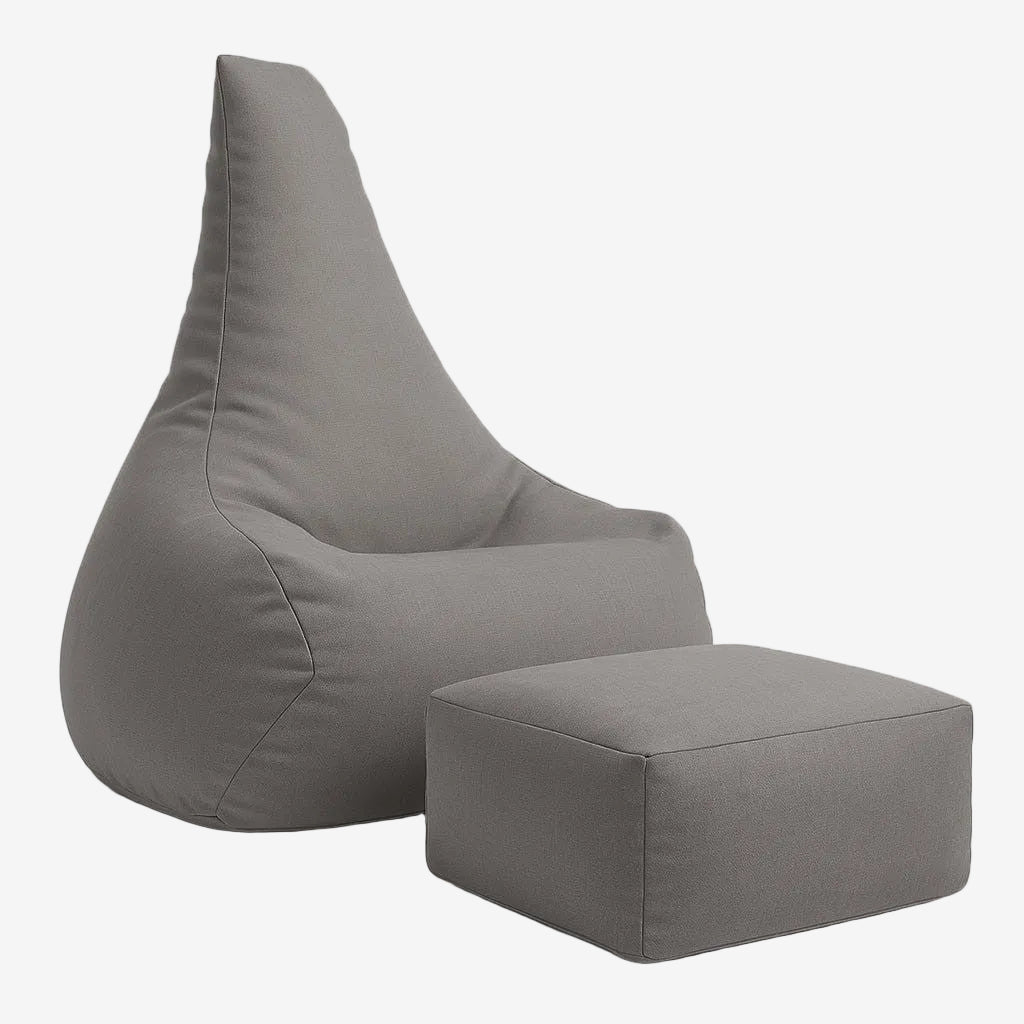 Tearo: Bean Bag + Footrest for Little Loungers - Taupe